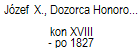 Jzef  X., Dozorca Honorowy Szk, dziedzic Podzisna 