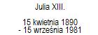 Julia XIII. 
