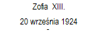 Zofia  XIII. 